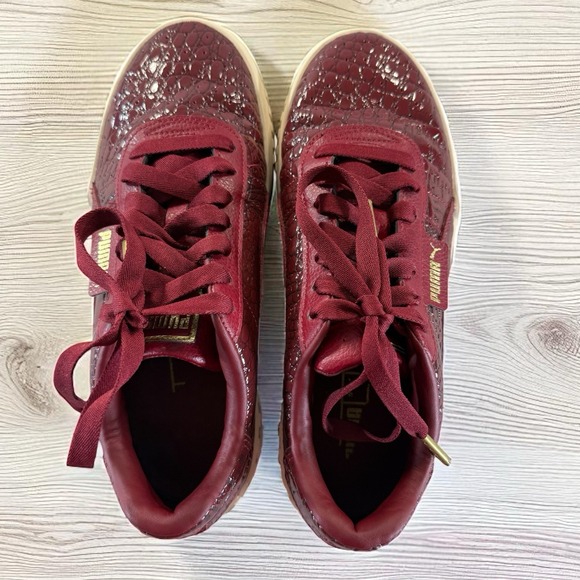 Puma Women's Sneakers Size 7 Cali Croc Crocodile Texture Pomegranate - Picture 1 of 9